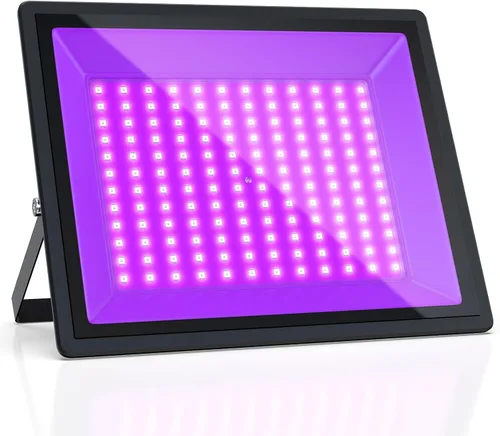 Miniatura 8 de Luz negra UV de 150 W, paquete de 2 potentes lámparas LED impermeables IP66 para fiestas de neón, Halloween, decoración de Navidad y exhibiciones