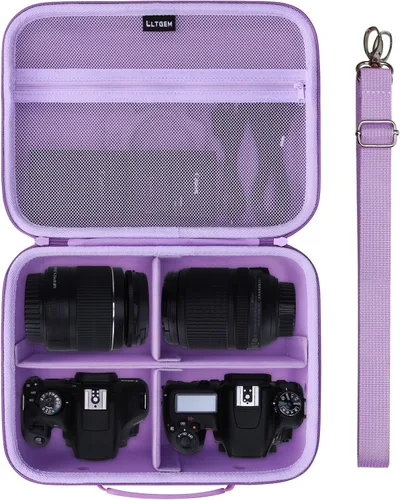 Miniatura 8 de Estuche para cámara compatible con Canon EOS Rebel T7/R50/R6 Mark II/R100/R50 V/T6/R8/R10/R5 Mark II/RP/R7/5D Mark IV/SL3/R5/T100 DSLR, lente