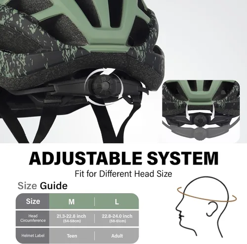 Miniatura 5 de Casco de bicicleta de carretera para adultos jóvenes, casco de bicicleta de montaña ajustable para hombres y mujeres con visera desmontable, 2 Verde