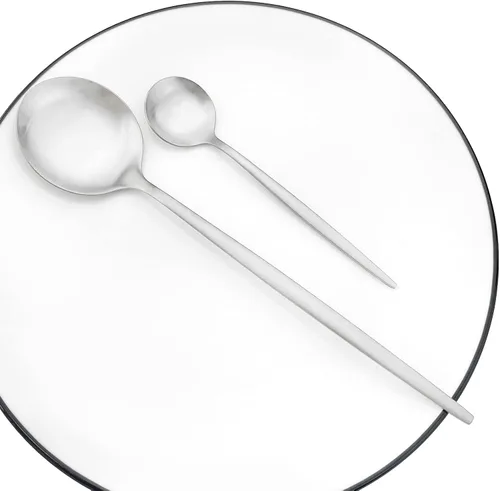 Miniatura 16 de Juego de 6 tenedores de postre de acero inoxidable de 3 dientes, juego de tenedores para frutas y tartas, 5.31 pulgadas, color plateado