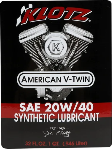 Miniatura 2 de Klotz Kit de cambio de aceite sintético 20W-40 de 6 cuartos de galón para motocicleta Indian™ Thunderstroke
