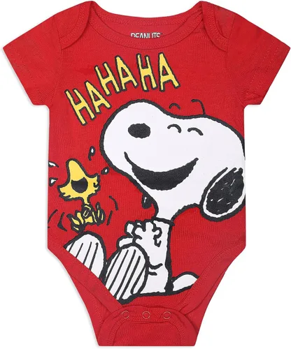 Miniatura 4 de Peanuts Snoopy - Paquete de 4 mamelucos de manga corta para recién nacidos y bebés