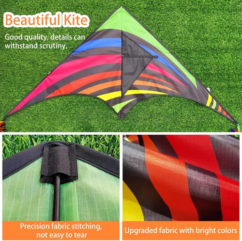 Miniatura 2 de Mint's Colorful Life - Cometa Delta para niños y adultos, cometa extremadamente fácil de volar, las mejores cometas para principiantes