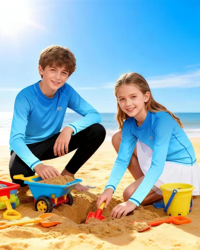 Miniatura 2 de Camiseta de natación de manga larga UPF 50+ para niños, paquete de 1 o 2 unidades de protección solar UV Rash Guard, camisetas de agua SPF