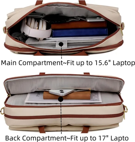 Miniatura 4 de Baosha Cuero vegano 17 pulgadas ordenador portátil bolsa mensajero maletín para mujeres elegante BC-07
