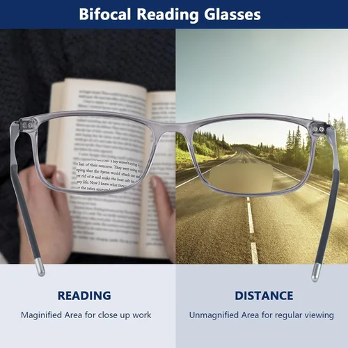 Miniatura 4 de SKYOAK Superb Extremely Light Progressive Multifocus Aluminum Arm TR90 Frame Blue Light Multifocal Readers