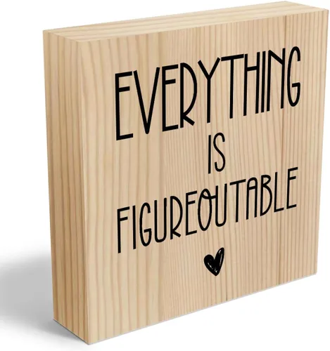 Miniatura 28 de mmiishe Letrero de madera inspirador decorativo motivacional con texto en inglés «Be Curious Not Judgmental», caja de madera para el hogar