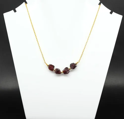 Miniatura 19 de Gempires Natural Raw Bar Crystals Pendant Necklace Handmade Jewelry 22 inch Adjustable Chain