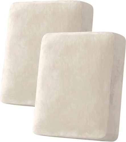 H.VERSAILTEX Funda de cojín elástica de terciopelo para sofá, funda de cojín de felpa para silla, sofá biplaza o sofá, protector de muebles, cojín