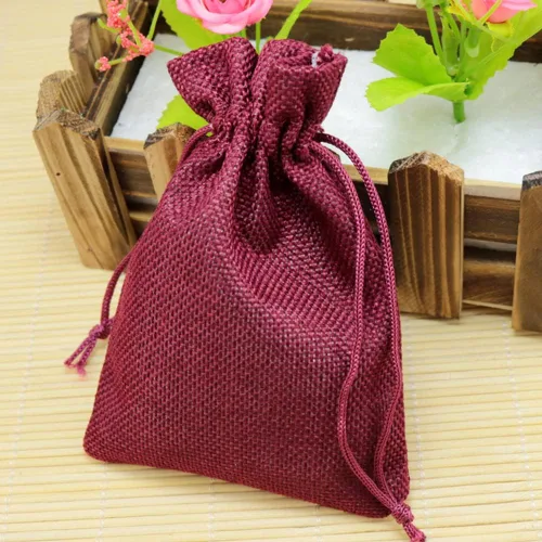 Miniatura 3 de YANGBOYY Bolsas de arpillera, 25 paquetes de 5 x 7 pulgadas, bolsa de regalo de arpillera con cordón, bolsa de regalo de fiesta, bolsillos de lino
