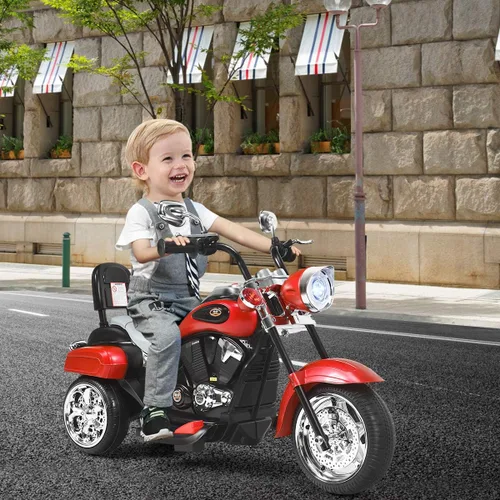 Miniatura 7 de Costzon Motocicleta Infantil, Motocicleta Chopper de Paseo con Batería de 6 V, con Claxon, Faro, 3 Ruedas, Juguetes de Paseo Estables, Motocicleta