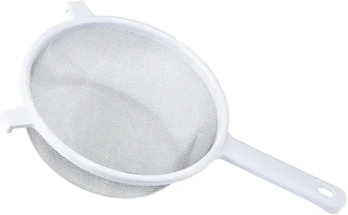 Rocky Mountain Goods Colador clásico de malla con asa, colador de cocina de acero inoxidable de 8 pulgadas de diámetro para arroz, pasta, hornear,