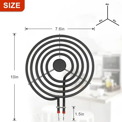 Miniatura 4 de 316442301 Elemento de repuesto para quemador eléctrico MP26YA de superficie de bobina de 8 pulgadas (8 pulgadas, 5 vueltas) por AMI PARTS