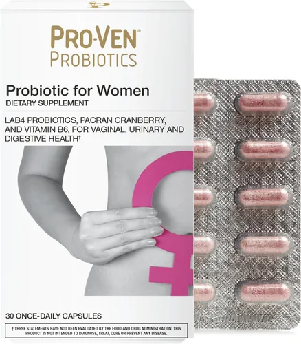Pro-Ven Probióticos para mujeres | 17.5 mil millones de UFC | Salud vaginal, urinaria y digestiva | Lactobacillus acidophilus, arándano y vitamina