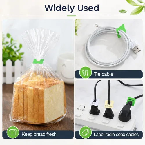 Miniatura 6 de 100 clips reutilizables de plástico verde para mantener tus alimentos frescos, clips de bolsa de almacenamiento de alimentos de 7/8 x 1 pulgada