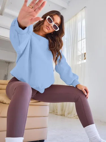 Miniatura 68 de EFAN Sudaderas de gran tamaño con cuello redondo Y2K para mujer, sudaderas con capucha para otoño, moda 2025, ropa para adolescentes y niñas, lindo