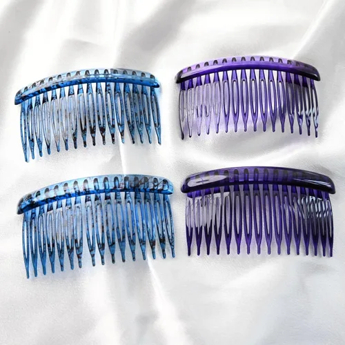 Miniatura 7 de Peine lateral de plástico para el cabello, juego de peines laterales de pelo francés rosa, peine giratorio de plástico, accesorios para niñas