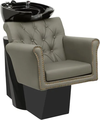 Miniatura 10 de Buy-Rite Chelsea - Unidad de lavado a contracorriente de champú, silla copetuda, cojín extraíble, cuenco de porcelana inclinable, grifo de una sola
