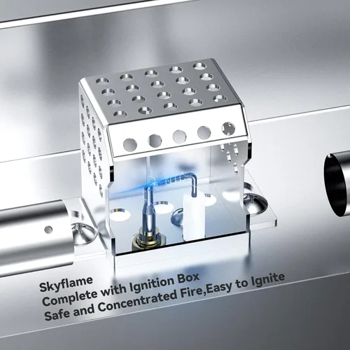 Miniatura 4 de Skyflame Kit de quemador lineal de acero inoxidable de 30 pulgadas con detección de llama, encendido electrónico por chispa y manguera reguladora