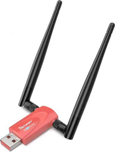 Miniatura 10 de Adaptador WiFi USB AC1300Mbps para PC - Techkey Dual 5Dbi Antena inalámbrica WiFi de alta ganancia Adaptador de red Dongle con 2.4GHz/400Mbps