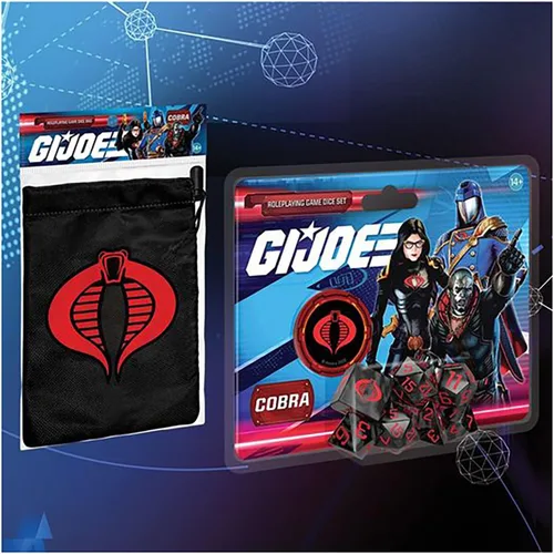 Miniatura 5 de Renegade Game Studios G.I. Joe Cobra Dice Bag: Almacenamiento de dados RPG con cierre de cordón con forro protector Rojo