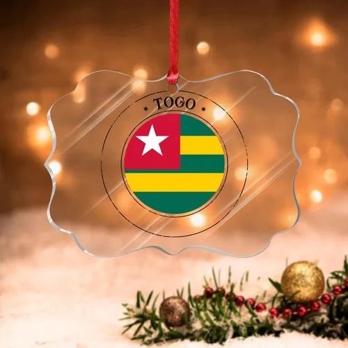 Miniatura 14 de Bandera de Andorra, adorno colgante de Navidad, bandera nacional, decoraciones de Navidad, adornos acrílicos, colgante para árbol de Navidad