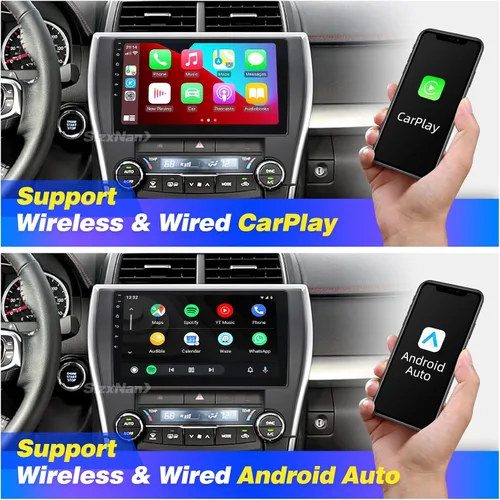 Miniatura 2 de Para Toyota Camry 2015 2016 2017 Actualización de radio Android Pantalla táctil compatible con Carplay inalámbrico Android Auto, navegación estéreo