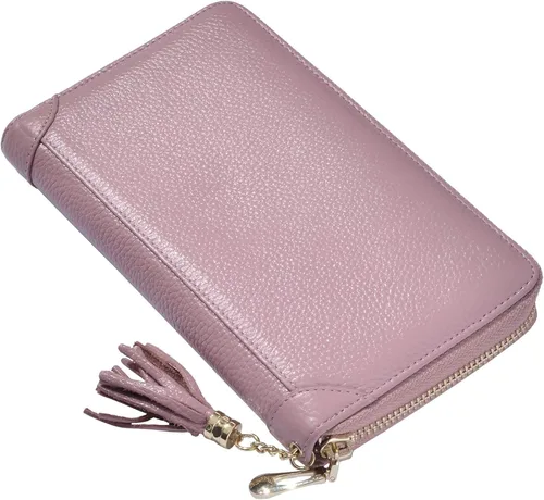 Miniatura 6 de Easyoulife - Monedero de cuero con cremallera, billetera portatarjetas para mujer, bloqueo RFID