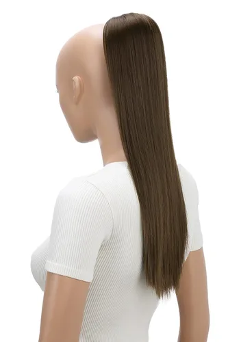 Miniatura 29 de CAISHA Extensión de cola de caballo de 22" con cordón voluminoso Straigtht negro-marrón PH503