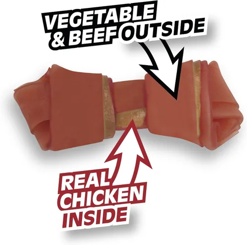 Miniatura 3 de SmartBones Masticables para perros, huesos de perro sin piel cruda hechos con carne y verduras reales, 3 unidades grandes