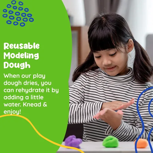 Miniatura 4 de Arcilla modeladora para niños, 12 masas súper suaves y 100% naturales hechas de harina de trigo, 3.53 onzas por lata de arcilla reutilizable