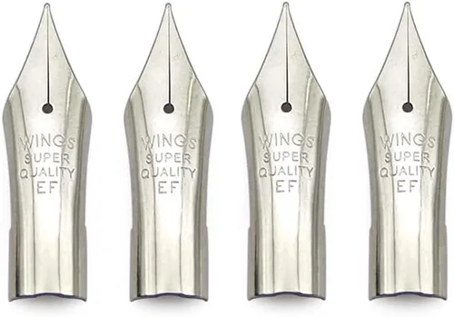 Miniatura 10 de 2 puntas especiales de repuesto para pluma estilográfica, perfectas para bolígrafo piloto 78G 88G KaKuno (1 punta F plateada y 1 punta EF plateada)