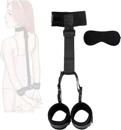 Miniatura 6 de Sujetadores de cama para parejas, lazos sexuales para tobillos y muñecas, cuerdas de sujeción y cordones de cuello a muñeca detrás de la espalda