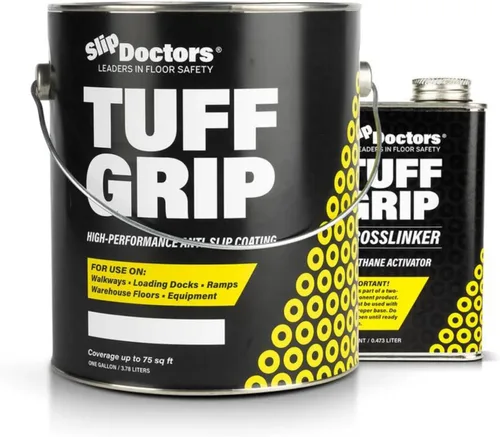 Miniatura 7 de Tuff Grip - Pintura antideslizante para rampas, pisos, cubiertas y escaleras, revestimiento de agarre antideslizante texturizado para una tracción