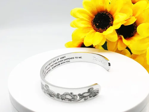 Miniatura 193 de Pulseras inspiradoras para mujer, joyería de acero inoxidable, con refranes, pulsera motivacional con mensaje oculto, pulseras grabadas para mejor