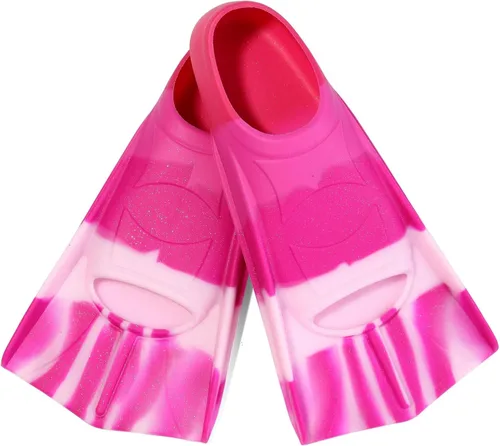 Miniatura 52 de Aletas de natación para niños, aletas cortas para niños y jóvenes, aletas de natación para entrenamiento de natación para niños, niñas, niños