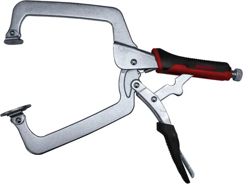 Miniatura 2 de Milescraft 4002 - Abrazadera facial de 6 pulgadas de alta calidad, resistente, con bloqueo, abrazadera en C con almohadillas giratorias ajustables