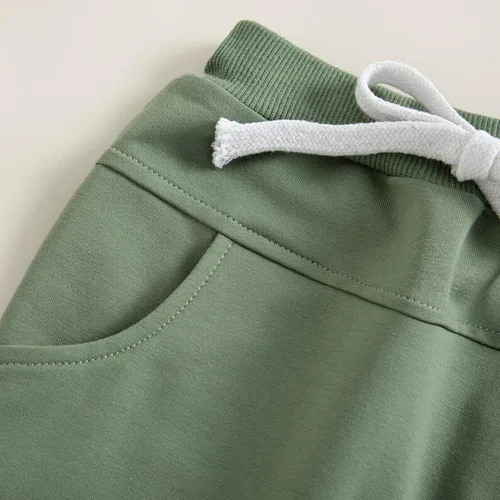 Miniatura 7 de Mubineo Pantalones deportivos básicos lisos para bebés, niños y niñas, cómodos pantalones de algodón con bolsillos