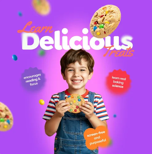 Miniatura 3 de BAKETIVITY Kit de actividades de bricolaje para hornear para niños, hornea deliciosas galletas Yum&m Jumbo - Lecciones de cocina esenciales