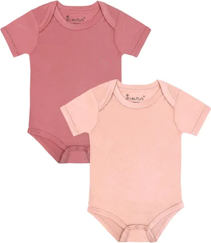 Jimonda Body de rayón de bambú de manga corta para bebés, niños y niñas, trajes suaves para recién nacidos