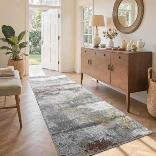 Miniatura 36 de Alfombra de pasillo lavable de 2 x 6 pies, antideslizante, de pelo bajo, alfombra de área de cocina, alfombra suave y larga para entrada, alfombra