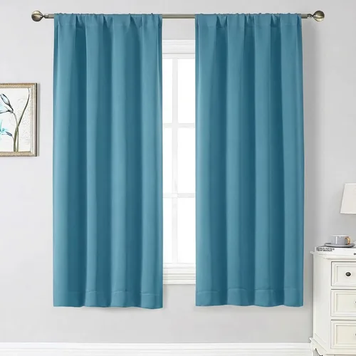 Miniatura 227 de Cortinas opacas para dormitorio, sala de estar, juego de 2 paneles de 54 pulgadas de largo, cortinas de oscurecimiento de habitación con aislamiento