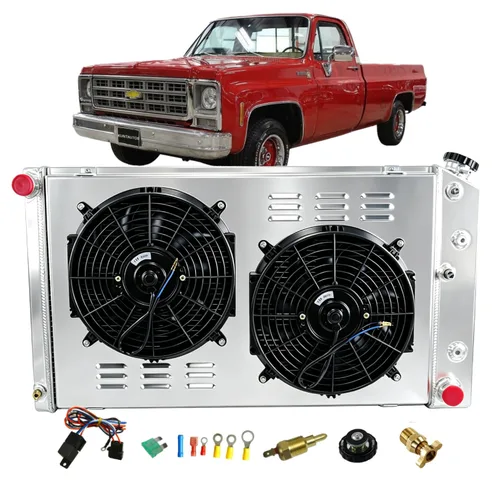 ReadyCool Ventilador de aluminio de 3 filas para Chevy El Camino Monte Carlo 1968-1977, Pontiac GTO, 71-90 Chevy Caprice, 1973-1980 GMC C/K Series