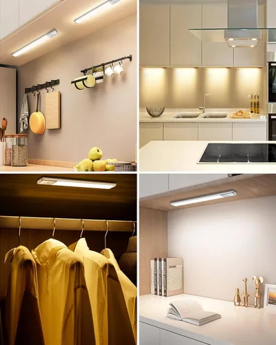 Miniatura 9 de Iluminación para debajo del gabinete, luz inalámbrica con sensor de movimiento para interiores, luces de barra de cocina recargables de 12 pulgadas