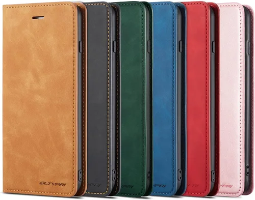 Miniatura 7 de QLTYPRI Funda para iPhone 6 Plus/6S Plus, cubierta de piel PU con tarjetero, funda tipo billetera con solapa magnética y a prueba de golpes - Vino