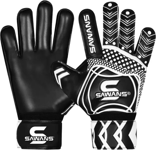 SAWANS Guantes de portero de fútbol para niños, jóvenes, adultos, hombres, guantes de portero, puños de protección de palma, doble capa,
