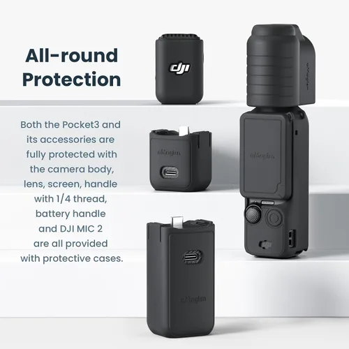 Miniatura 2 de Funda protectora de silicona para lente de pantalla para DJI Osmo Pocket 3 Accesorios (Negro)