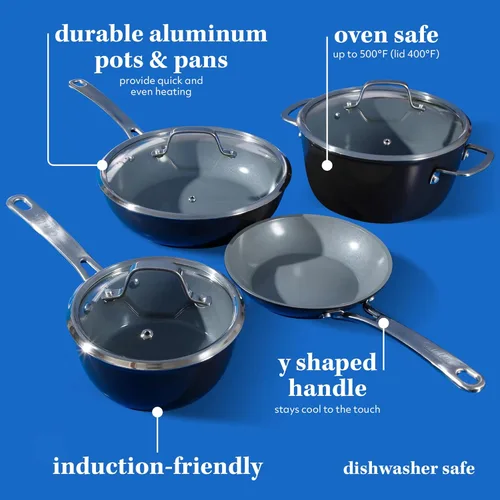 Miniatura 3 de Sur La Table Kitchen Essentials Juego de Utensilios de Cocina de 10 Piezas de Aluminio Forjado con Interior Antiadherente de Cerámica de Titanio