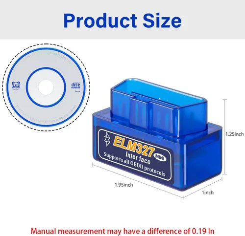 Miniatura 2 de Mini escáner Bluetooth OBD2, herramienta de escaneo de diagnóstico de coche para sistema Android Symbian Windows, adaptador de escáner de cableado