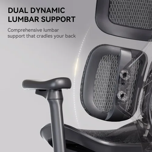 Miniatura 4 de SIHOO Doro S100 Ergonomic Office Chair - Dual Dynamic Lumbar Support, 4D Coordinated Armrests, 5-Level Adjustable Backrest, Recline Angle 135-degree